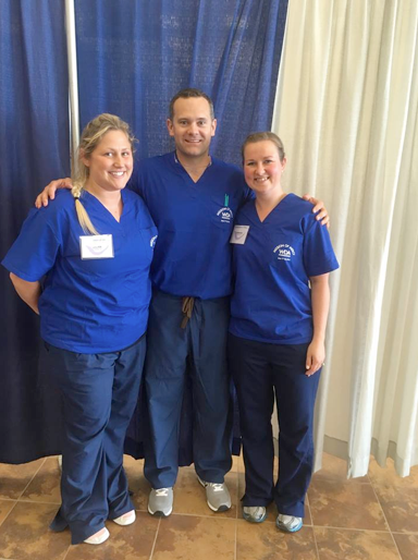 Dr. Brown, Laura and Jennifer volunteered at the WDA Mission of Mercy in Eau Claire, WI